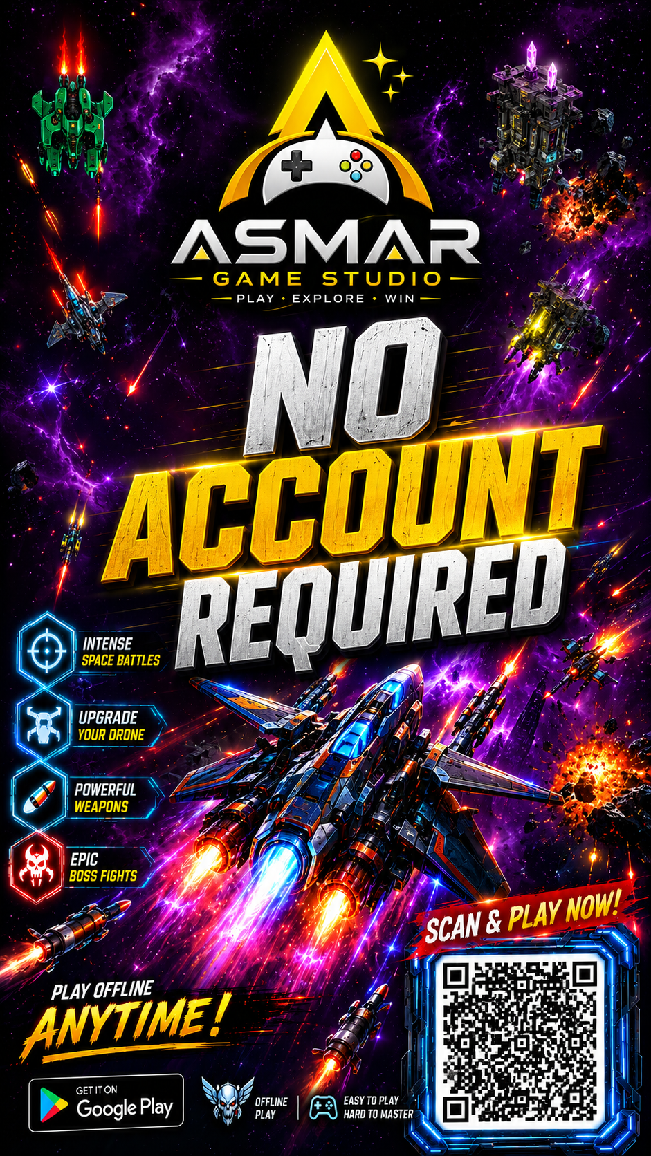 No Account Required - Play Offline